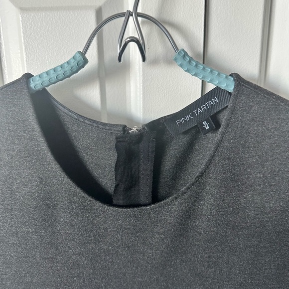 Rare Pink Tartan stretch skater dress. Dark Grey. Size M - Picture 3 of 5